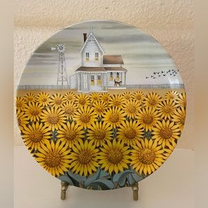 Vintage Lowell Herrero Vandor Plate “Sunflowers” 1982 Excellent condition.